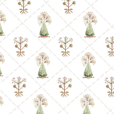 Floral Turf Green 100% Cotton King Size Bedsheet - Kalakari Haath By Spaces