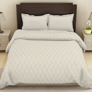 Abstract Olive Green - Grey Microfiber Shell Double Dohar - Welspun Dohar By Welspun-1065397