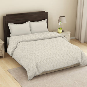 Abstract Olive Green - Grey Microfiber Shell Double Dohar - Welspun Dohar By Welspun-1065397
