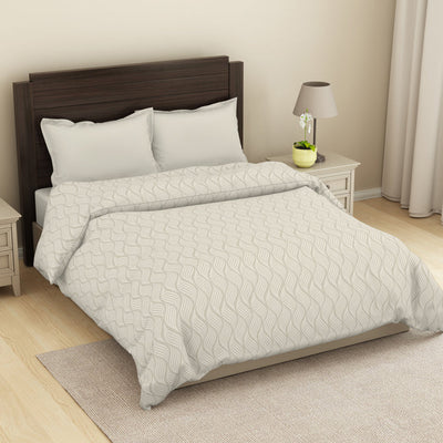 Abstract Olive Green - Grey Microfiber Shell Double Dohar - Welspun Dohar By Welspun-1065397