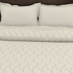 Abstract Olive Green - Grey Microfiber Shell Double Dohar - Welspun Dohar By Welspun-1065397