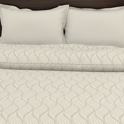 Abstract Olive Green - Grey Microfiber Shell Double Dohar - Welspun Dohar By Welspun-1065397