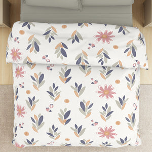 Floral White/Blue Microfiber Shell Double Dohar - Welspun Dohar By Welspun-1065398