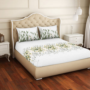 Geometric Beechnut - Light Green 100% Cotton King Fitted Sheet - Anti Bacterial By Welspun