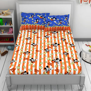 Character Red Orange - Dark Orange 100% Cotton Double Bedsheet - Disney Mickey By Welspun