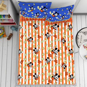 Character Red Orange - Dark Orange 100% Cotton Double Bedsheet - Disney Mickey By Welspun