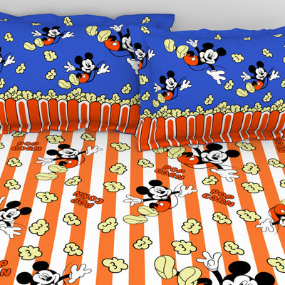Character Red Orange - Dark Orange 100% Cotton Double Bedsheet - Disney Mickey By Welspun