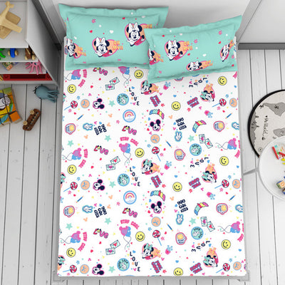Character Yucca - Light Aqua 100% Cotton Double Bedsheet - Disney Minnie By Welspun