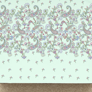 Floral Hushed Green - Light Aqua 100% Cotton Double Bedsheet - Evoke By Spaces-1065728