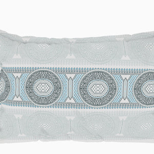 Geometric Barely Blue - Light Grey 100% Cotton Double Bedsheet - Evoke By Spaces-1065740