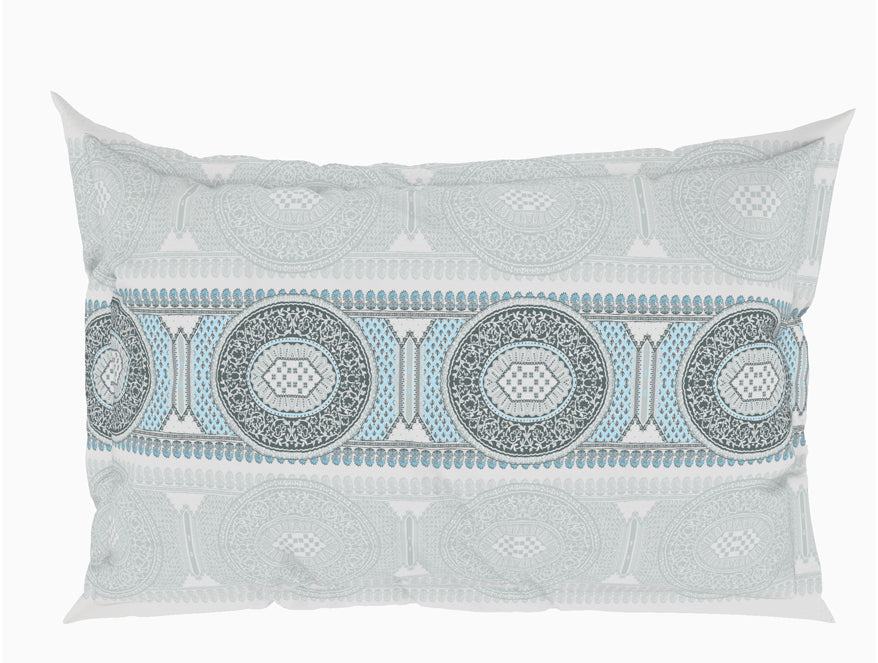 Geometric Barely Blue - Light Grey 100% Cotton Double Bedsheet - Evoke By Spaces-1065740