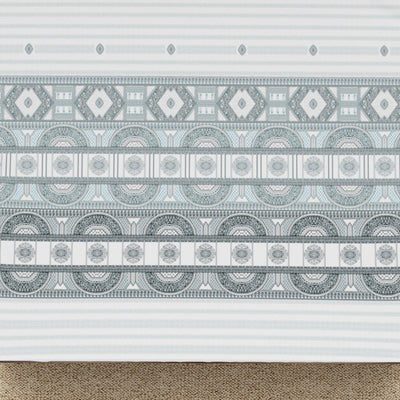 Geometric Barely Blue - Light Grey 100% Cotton Double Bedsheet - Evoke By Spaces-1065740