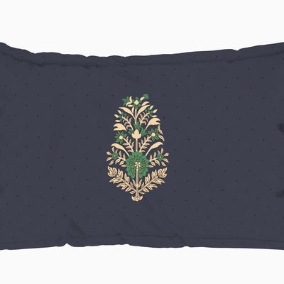 Floral Flint Stone - Dark Grey 100% Cotton King Size Bedsheet - Timeless By Spaces-1065771