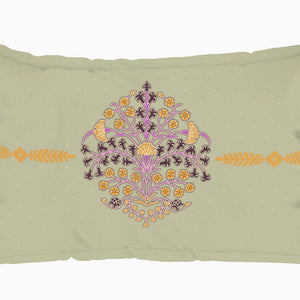 Floral Kelp - Light Brown 100% Cotton King Fitted Sheet - Timeless By Spaces-1065802