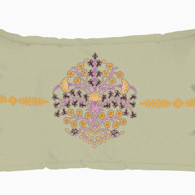 Floral Kelp - Light Brown 100% Cotton King Fitted Sheet - Timeless By Spaces-1065802