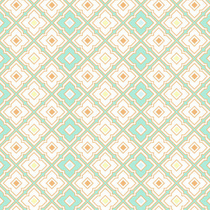 Geometric Brook Green - Light Aqua 100% Cotton King Fitted Sheet - Dainty By Spaces-1065831