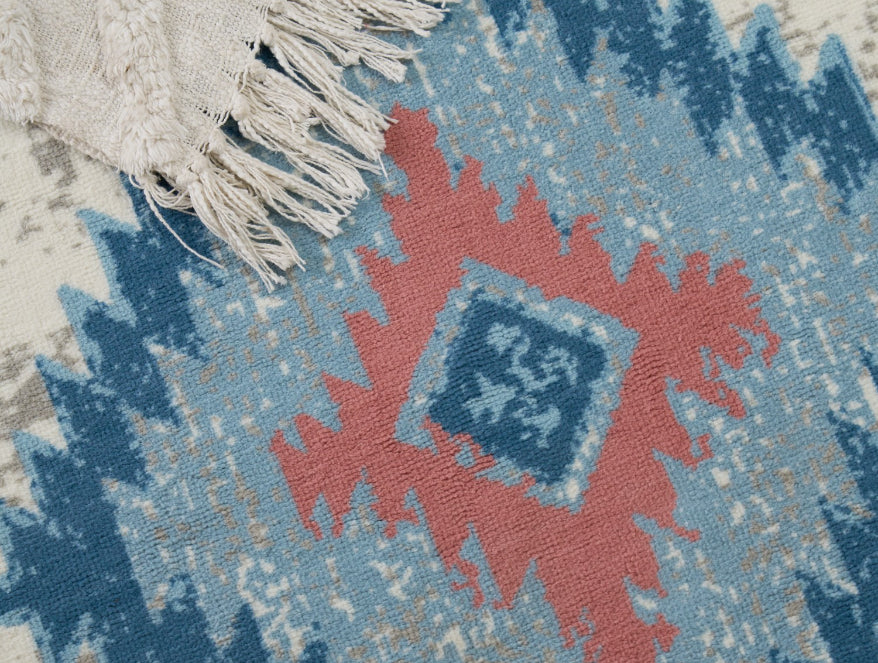 Anti Skid Teal Wonder Full Carpet By Welspun