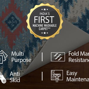 Anti Skid Teal Wonder Full Carpet By Welspun