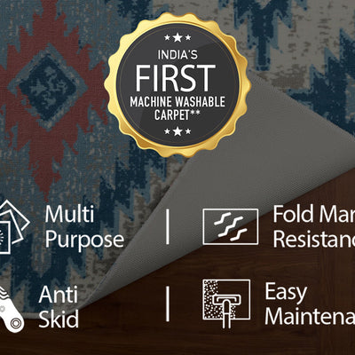 Anti Skid Teal Wonder Full Carpet By Welspun