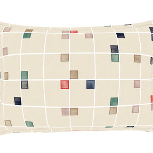 Geometric Eggnog - Cream 100% Cotton Double Bedsheet - Color Block By Spaces