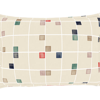 Geometric Eggnog - Cream 100% Cotton Double Bedsheet - Color Block By Spaces