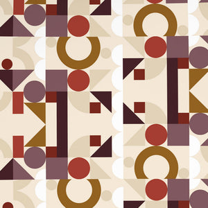 Geometric Ketchup - Dark Red 100% Cotton Double Bedsheet - Color Block By Spaces