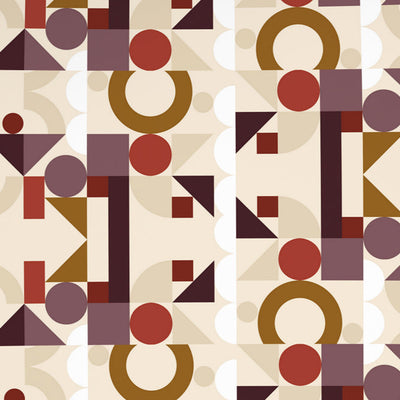 Geometric Ketchup - Dark Red 100% Cotton Double Bedsheet - Color Block By Spaces