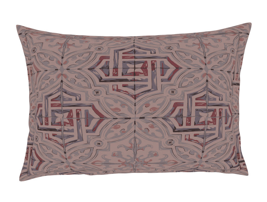 Geometric Shadow Gray - Light Brown 100% Cotton Double Bedsheet - Morroccan By Spaces