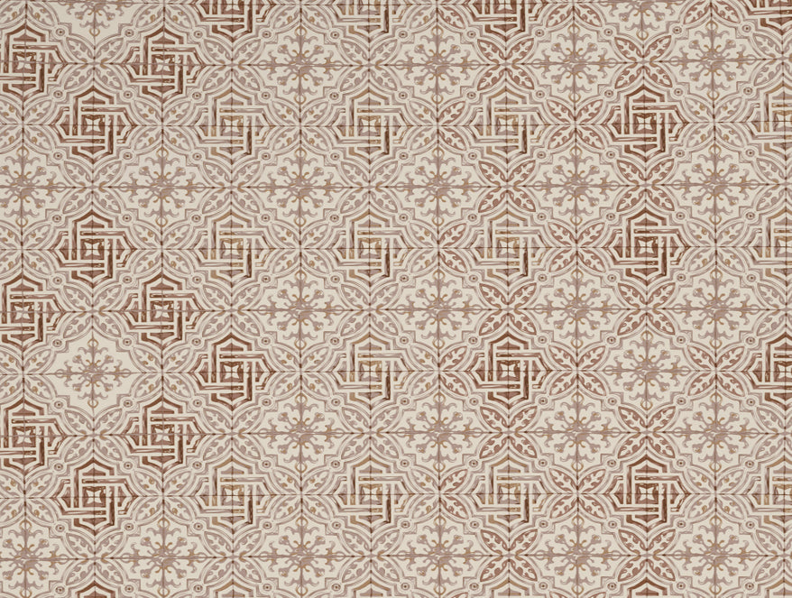 Geometric Turtledove - Light Taupe 100% Cotton Double Bedsheet - Morroccan By Spaces