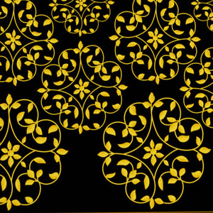 Floral Black 100% Cotton King Size Bedsheet - Gold - Rangana By Spaces