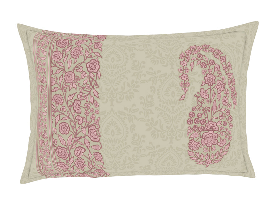 Floral Mellow Rose - Blush 100% Cotton King Size Bedsheet - Chamba Rumal - Rangana By Spaces