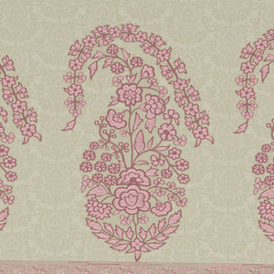 Floral Mellow Rose - Blush 100% Cotton King Size Bedsheet - Chamba Rumal - Rangana By Spaces