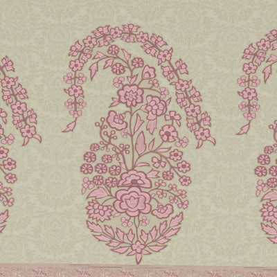 Floral Mellow Rose - Blush 100% Cotton King Size Bedsheet - Chamba Rumal - Rangana By Spaces