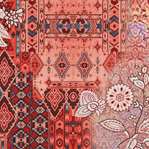 Floral Persimmon - Orange 100% Cotton King Size Bedsheet - Caravan By Spaces