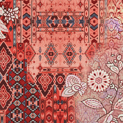 Floral Persimmon - Orange 100% Cotton King Size Bedsheet - Caravan By Spaces