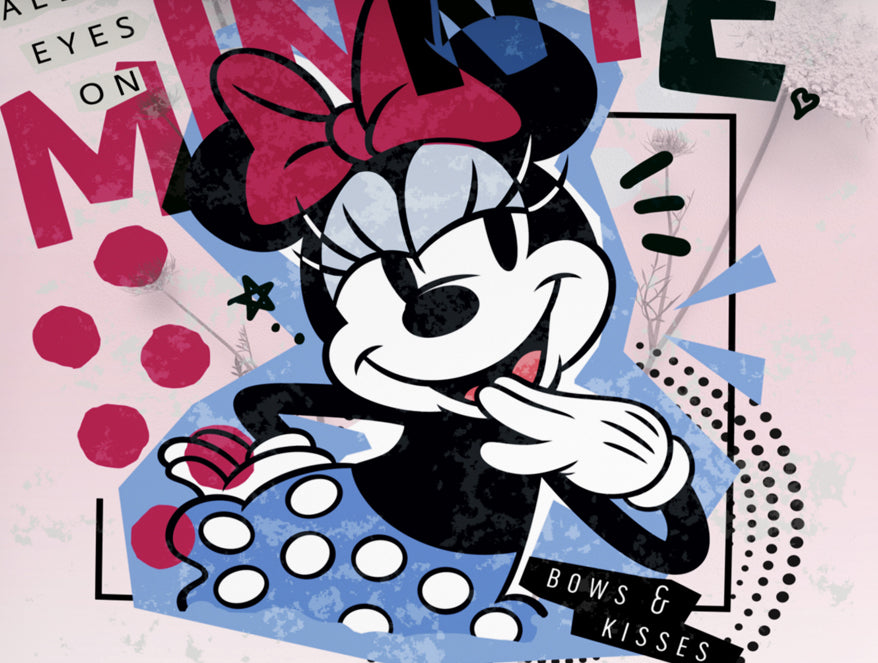 Character Strawberry Cream - Blush 100% Cotton Double Bedsheet - Disney Minnie By Spaces