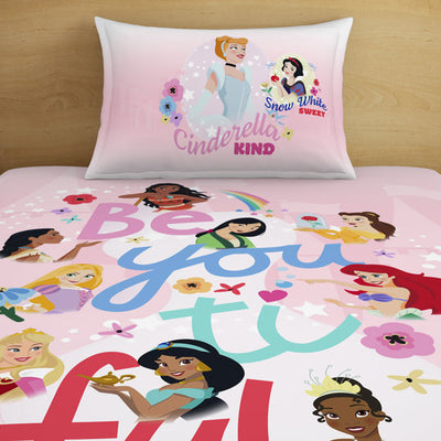Character Rose Shadow - Pink 100% Cotton Single Bedsheet - Disney Princess By Spaces
