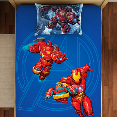 Character Indigo Bunting - Blue 100% Cotton Single Bedsheet - Marvel Iron Man By Spaces
