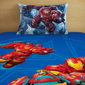 Character Indigo Bunting - Blue 100% Cotton Single Bedsheet - Marvel Iron Man By Spaces