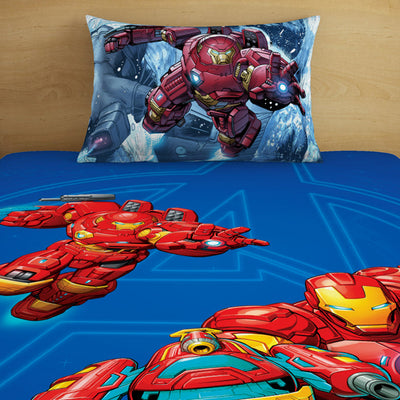 Character Indigo Bunting - Blue 100% Cotton Single Bedsheet - Marvel Iron Man By Spaces