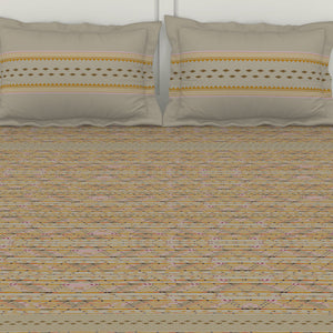 Geometric Angora - Beige 100% Cotton King Fitted Sheet - Gypsy By Spaces