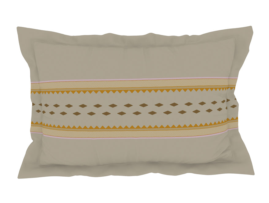 Geometric Angora - Beige 100% Cotton King Fitted Sheet - Gypsy By Spaces