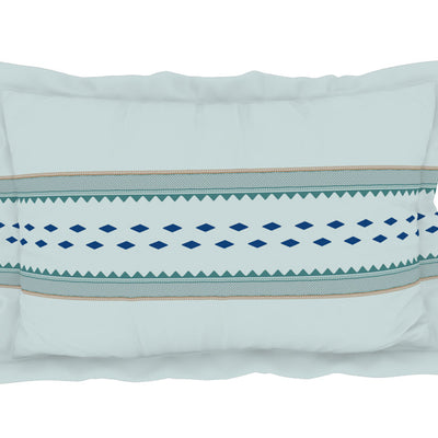Geometric Iced Aqua - Light Blue 100% Cotton King Fitted Sheet - Gypsy By Spaces