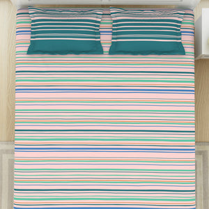 Geometric Shrinking Violet - Light Pink 100% Cotton King Fitted Sheet - Gypsy By Spaces