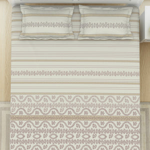 Geometric Colud Dancer - White 100% Cotton King Fitted Sheet - Gypsy By Spaces