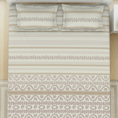 Geometric Colud Dancer - White 100% Cotton King Fitted Sheet - Gypsy By Spaces