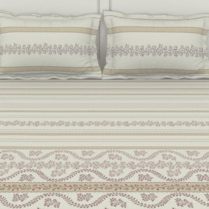 Geometric Colud Dancer - White 100% Cotton King Fitted Sheet - Gypsy By Spaces