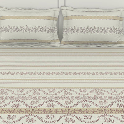 Geometric Colud Dancer - White 100% Cotton King Fitted Sheet - Gypsy By Spaces