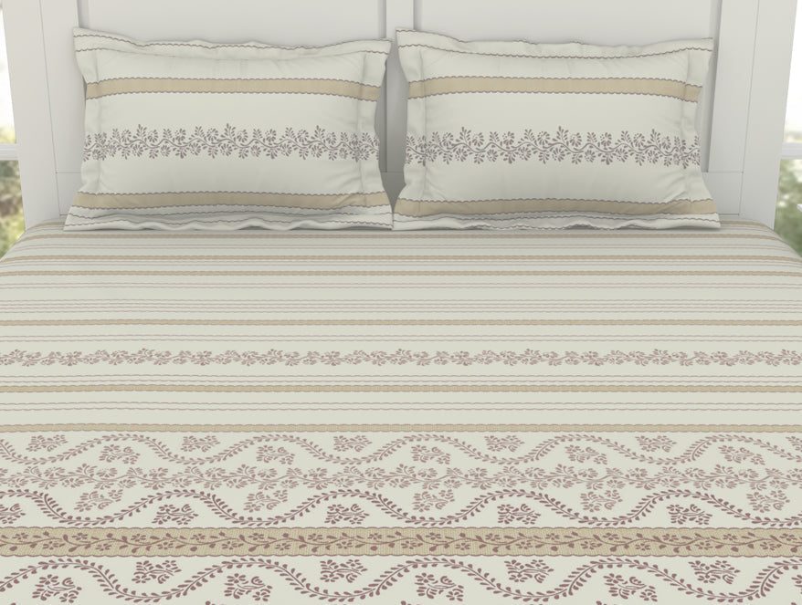 Geometric Colud Dancer - White 100% Cotton King Fitted Sheet - Gypsy By Spaces