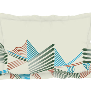Geometric Whisper Green - White 100% Cotton King Fitted Sheet - Geospace By Spaces